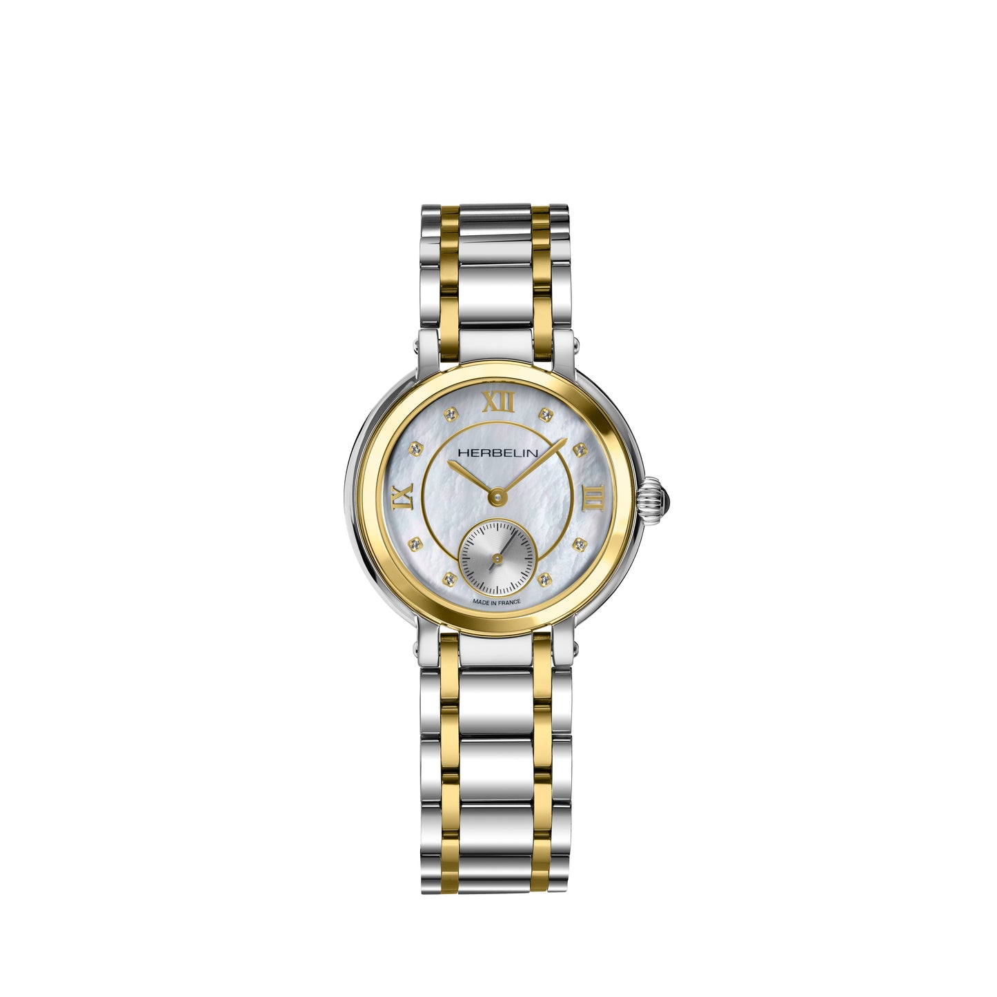 Montre Herbelin Galet-femme en acier bicolore & nacre