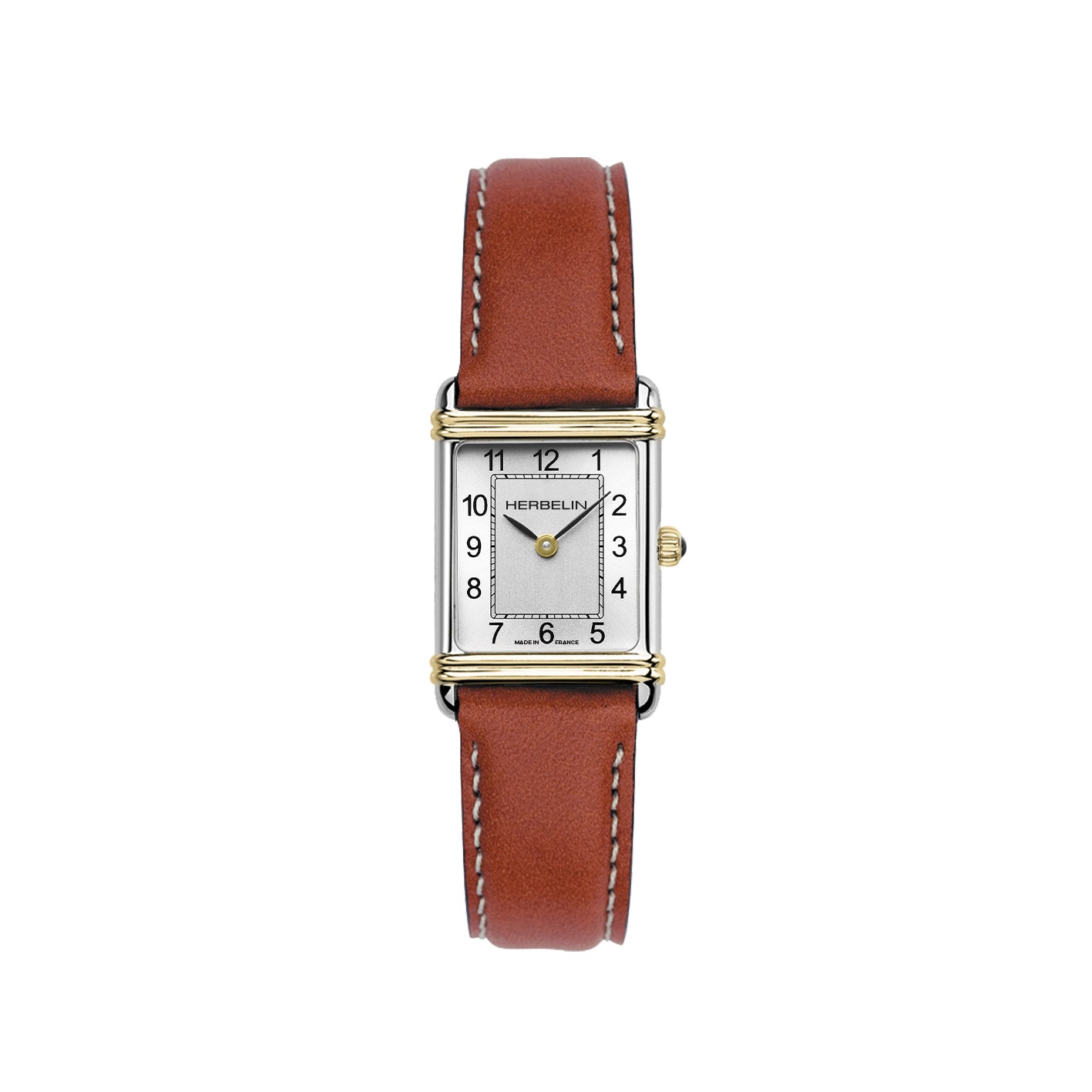 Montre Herbelin Femme ART DÉCO – QUARTZ – BICOLORE & CUIR CAMEL