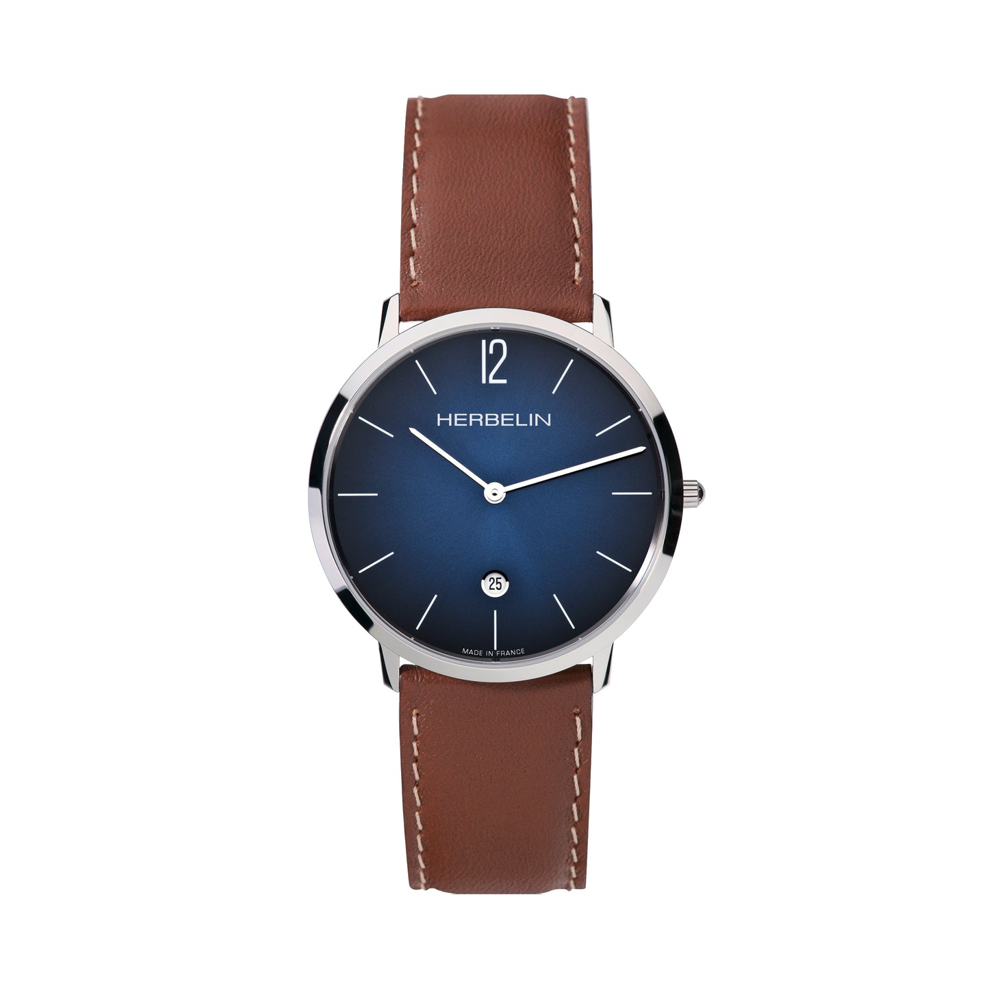 Montre Herbelin City-homme en acier et cuir