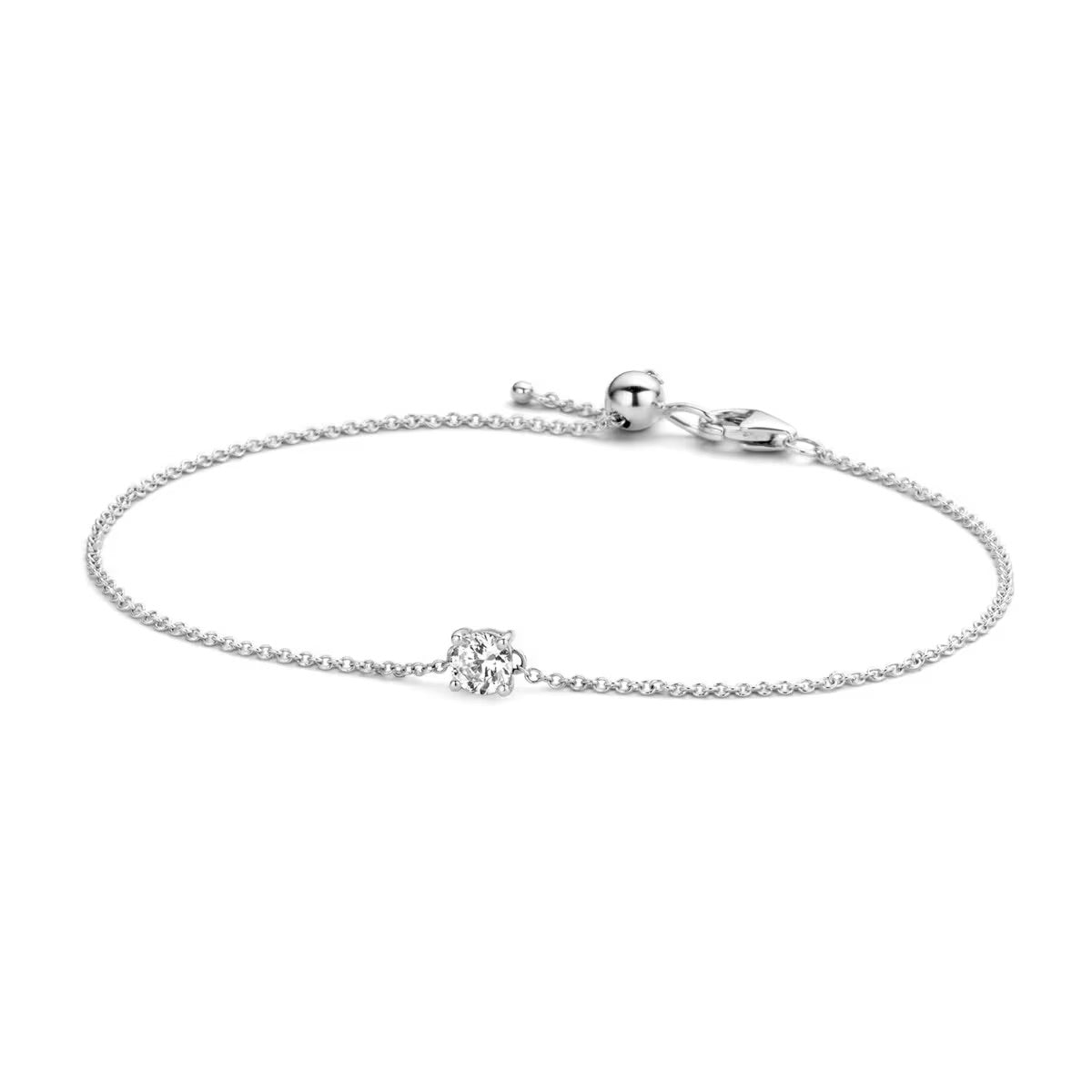 Blush armband Or blanc 14 carats avec zircons
