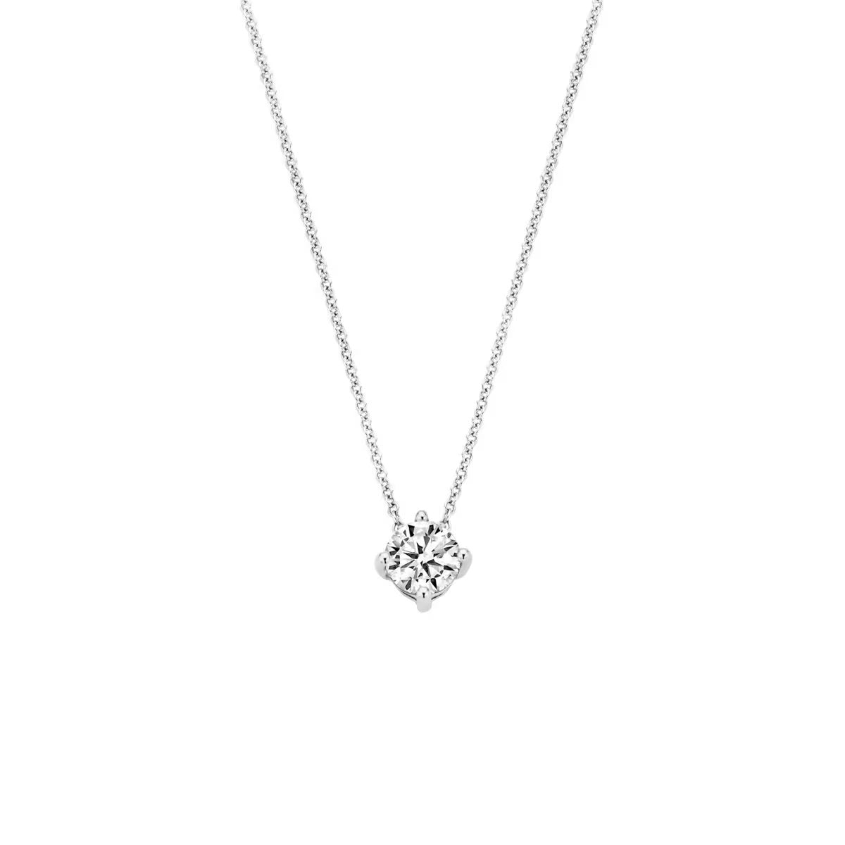 Blush collier Or blanc et zircons