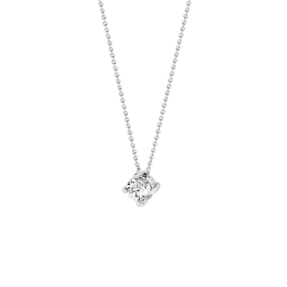 Blush collier Or blanc et zircons