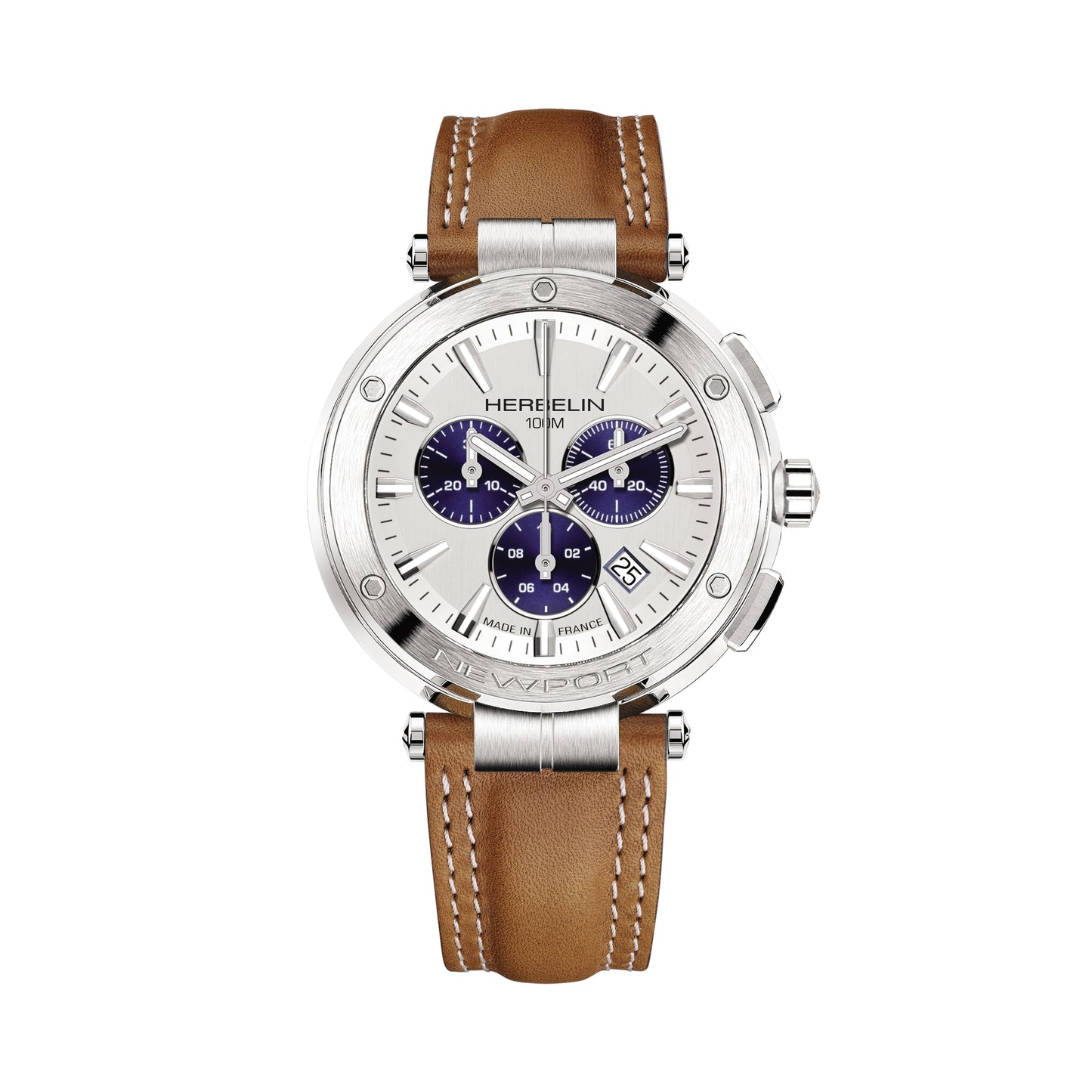 Montre Herbelin Newport-homme en acier et cuir