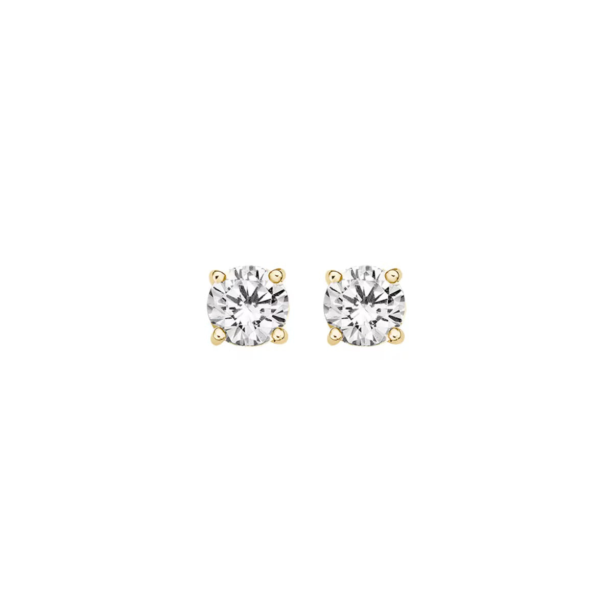 Blush Puces d'oreilles — Or jaune avec zircone