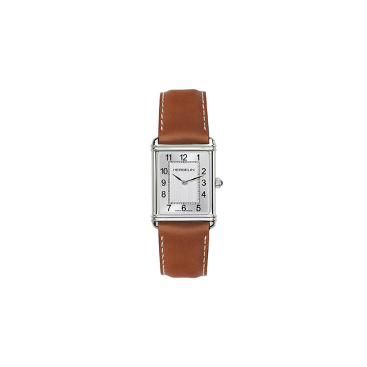 Montre Herbelin Art Déco-homme en acier et cuir
