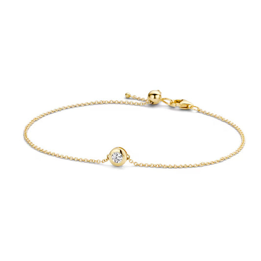 Blush armband Or jaune 14 carats avec zircons