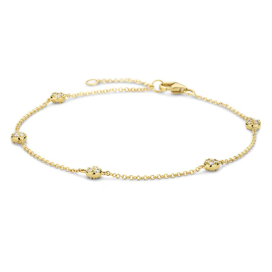 Blush armband Or jaune 14 carats avec zircone