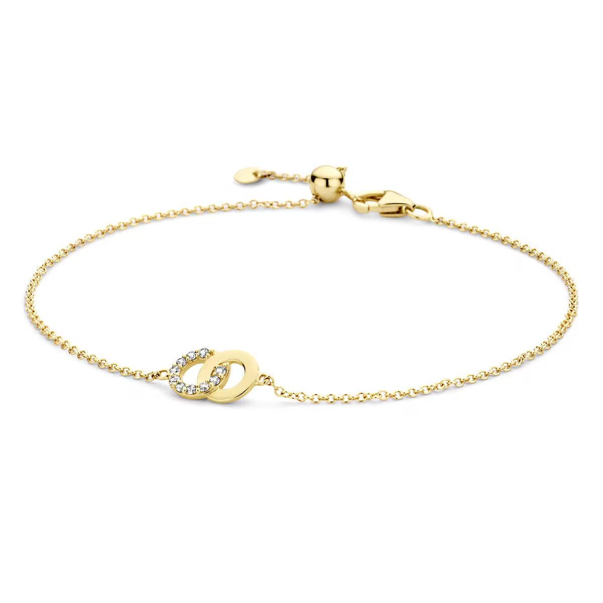 Blush armband Or jaune 14 carats avec zircone