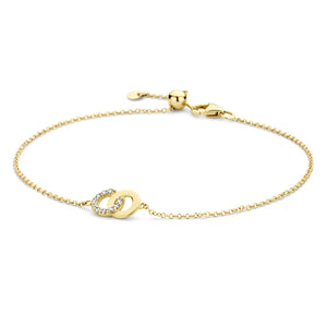 Blush armband Or jaune 14 carats avec zircone