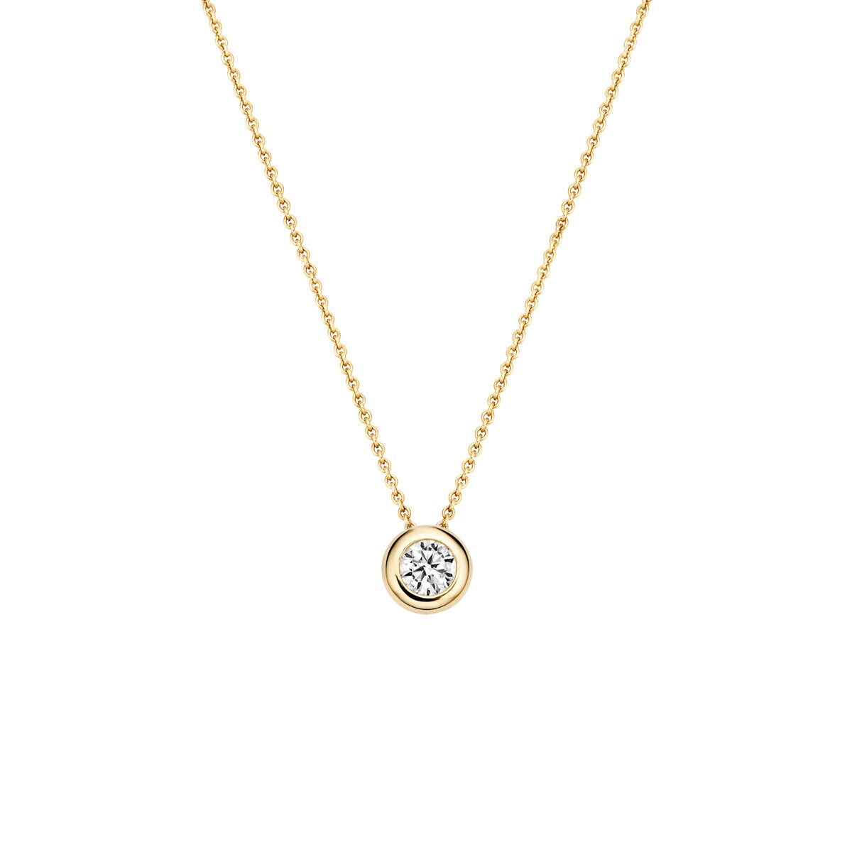 Blush collier Or jaune et blanc 14 carats avec zircons
