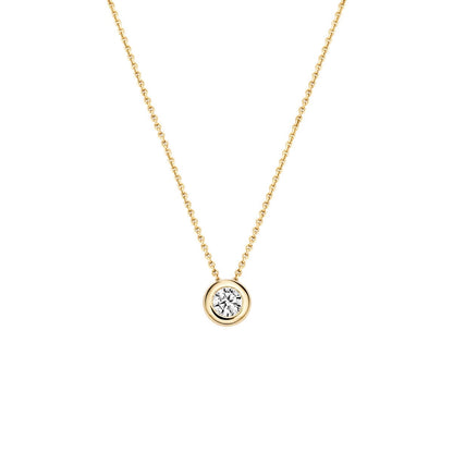 Blush collier Or jaune et blanc 14 carats avec zircons