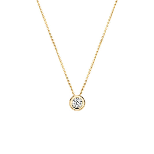 Blush collier Or jaune et blanc 14 carats avec zircons