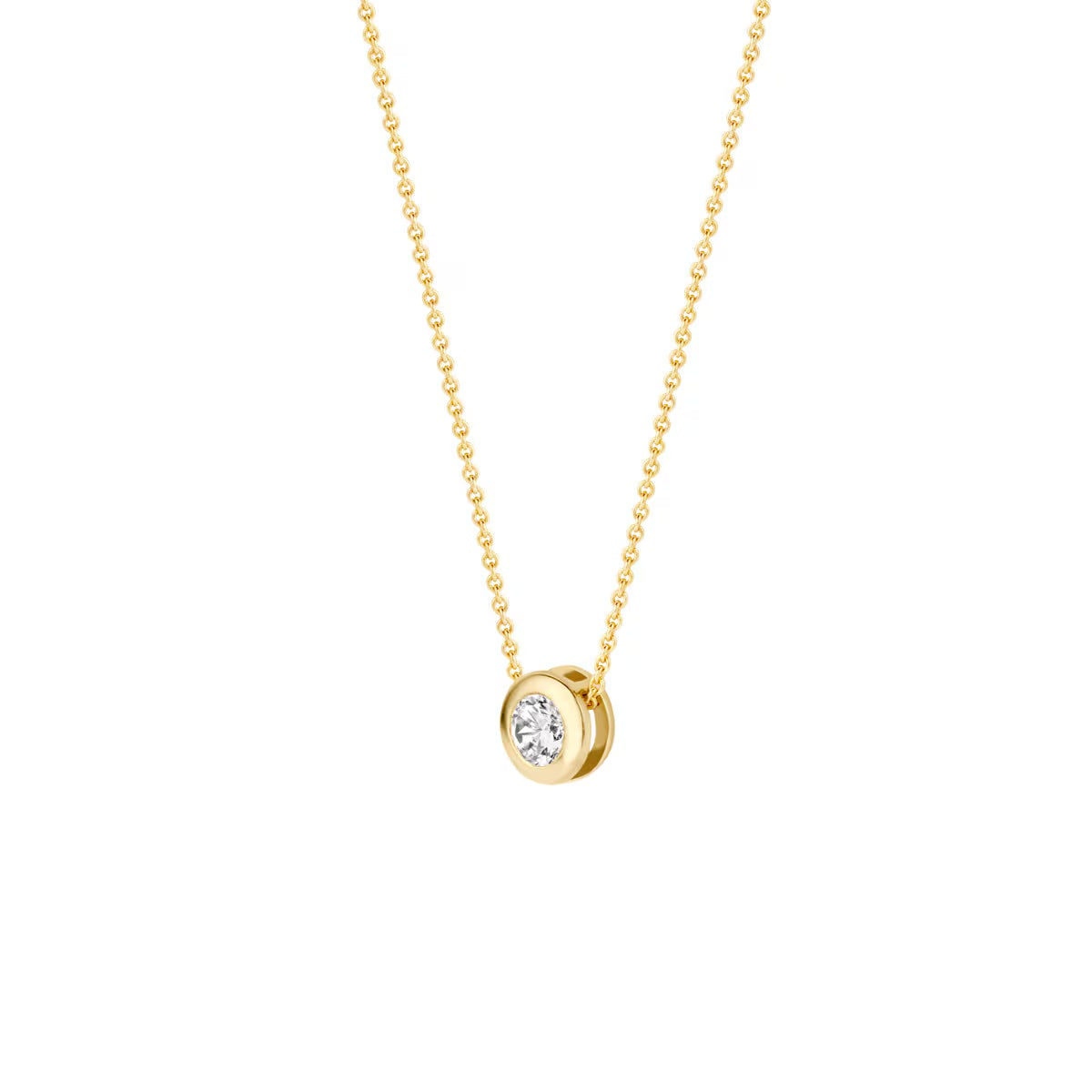 Blush collier Or jaune et blanc 14 carats avec zircons