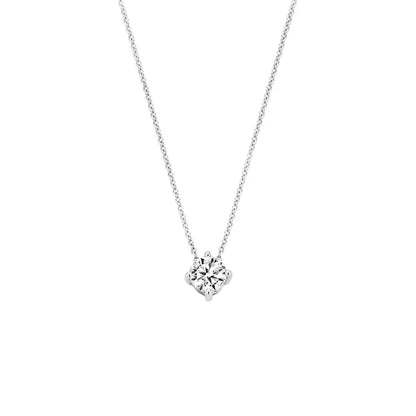 Blush collier Or blanc et zircons