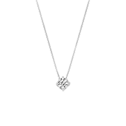 Blush collier Or blanc et zircons