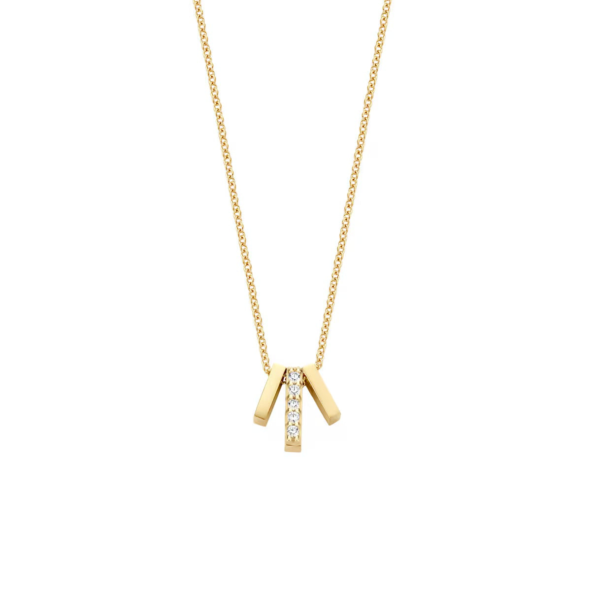 Blush collier Or jaune 14 carats avec zircons