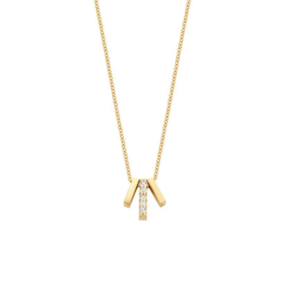 Blush collier Or jaune 14 carats avec zircons
