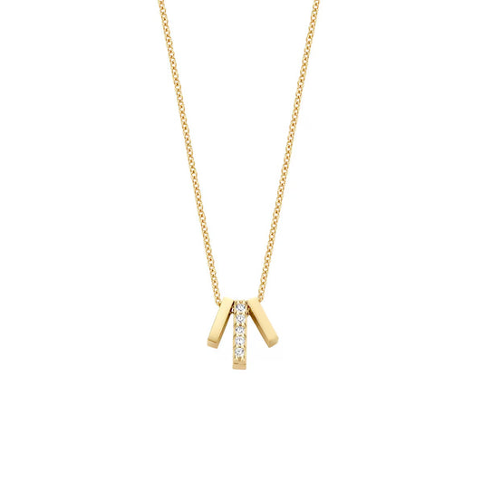 Blush collier Or jaune 14 carats avec zircons