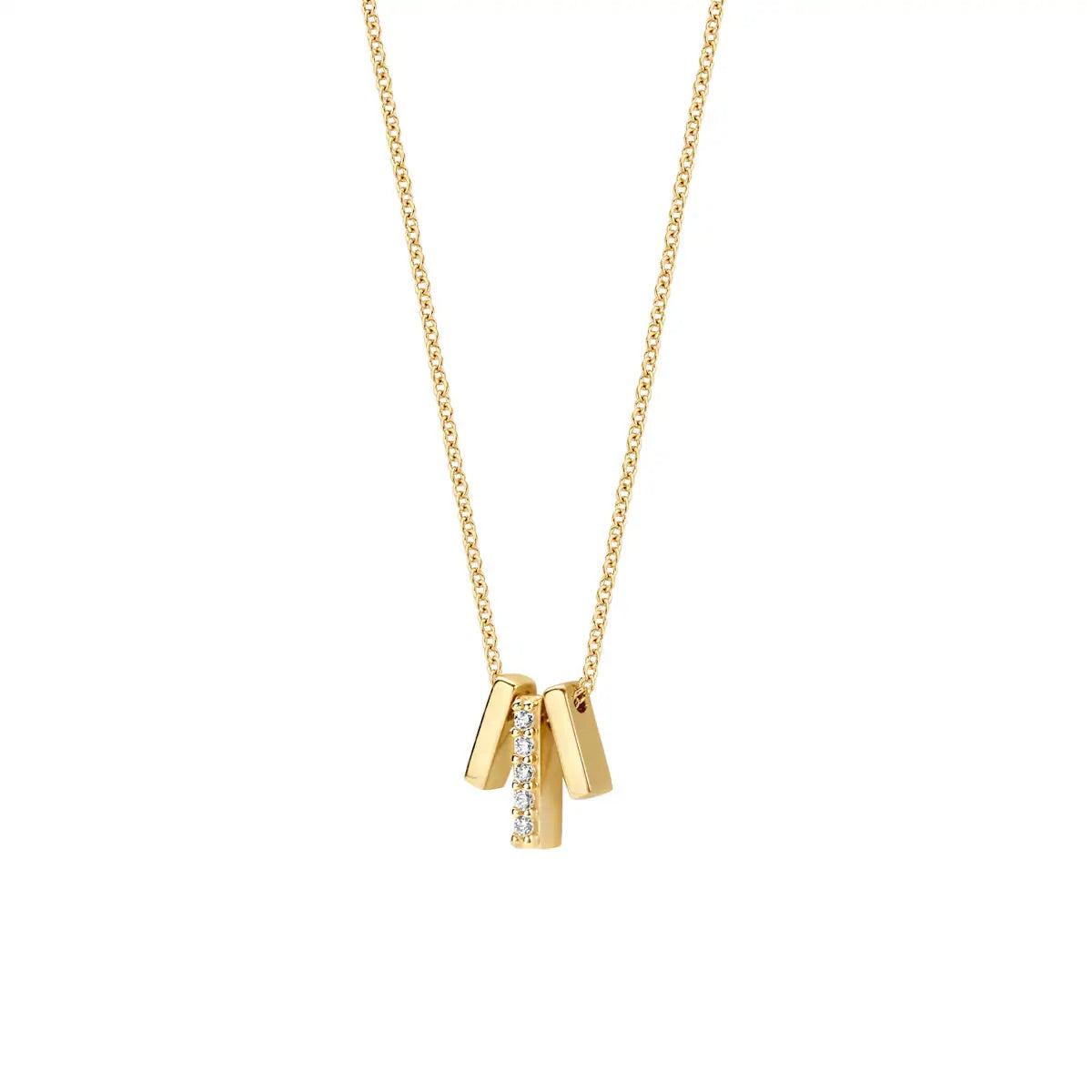 Blush collier Or jaune 14 carats avec zircons