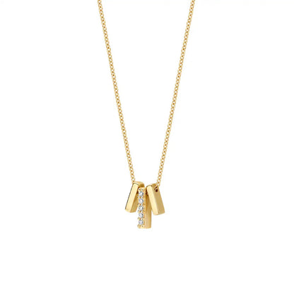 Blush collier Or jaune 14 carats avec zircons