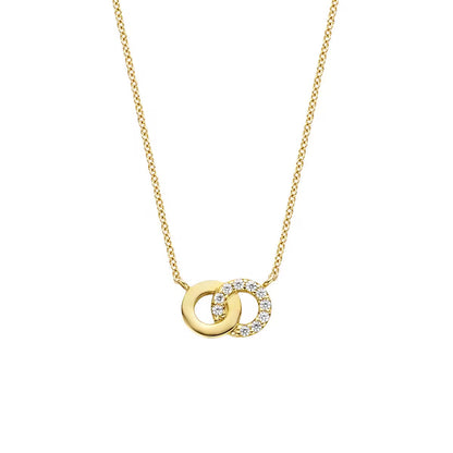 Blush collier or jaune avec zircone